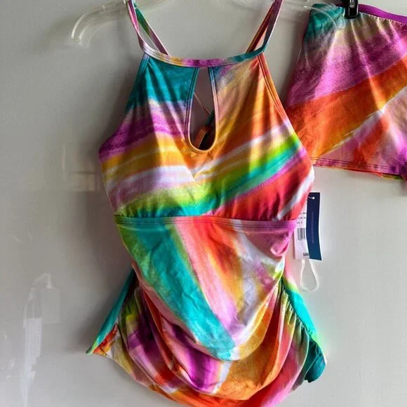 NWT $158 BLEU BY ROD BEATTIE WOMEN'S SWIMSUIT 2 pc tankini skirt set UNDERWIRE - Picture 2 of 7